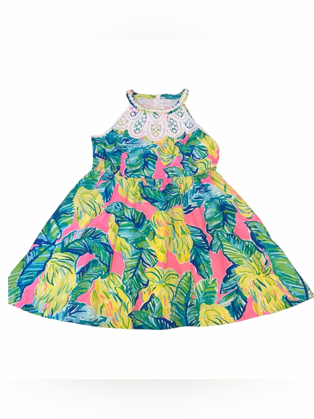 Lilly Pulitzer Little Kinley Dress Pink Sunset Local Flavor Tropical Beach 10
